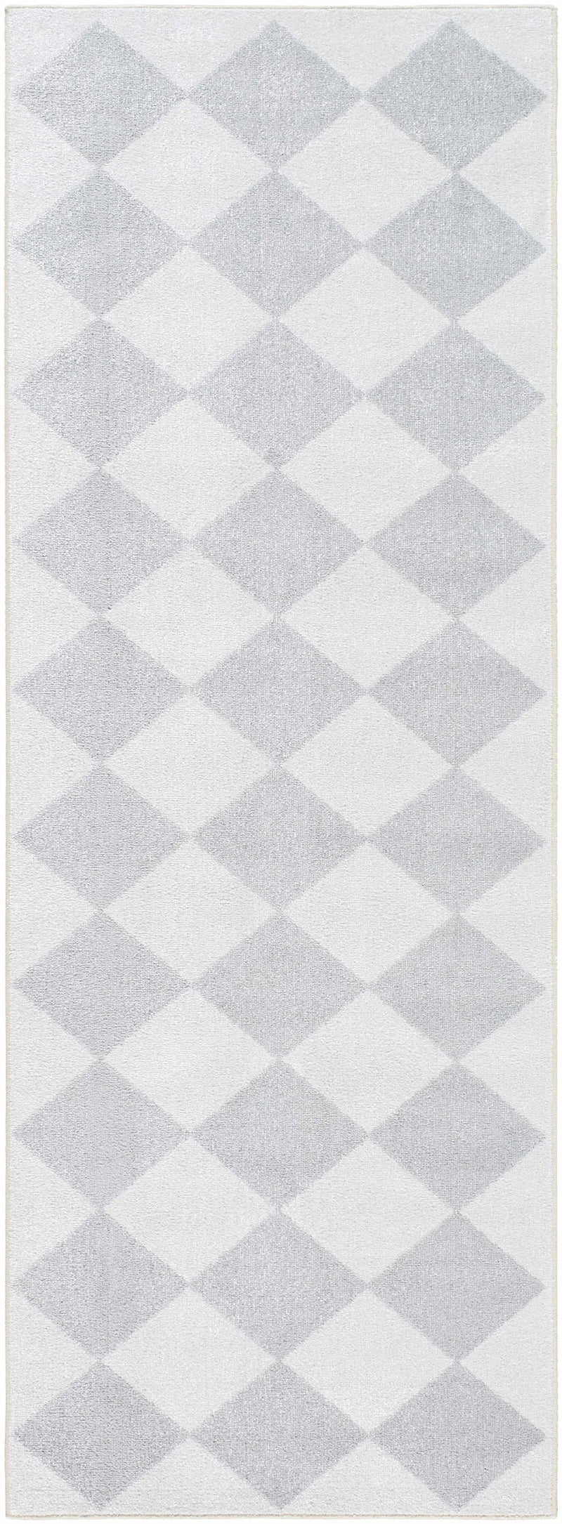 Ulric Light Gray Diamond Washable Area Rug by Boutique Rugs