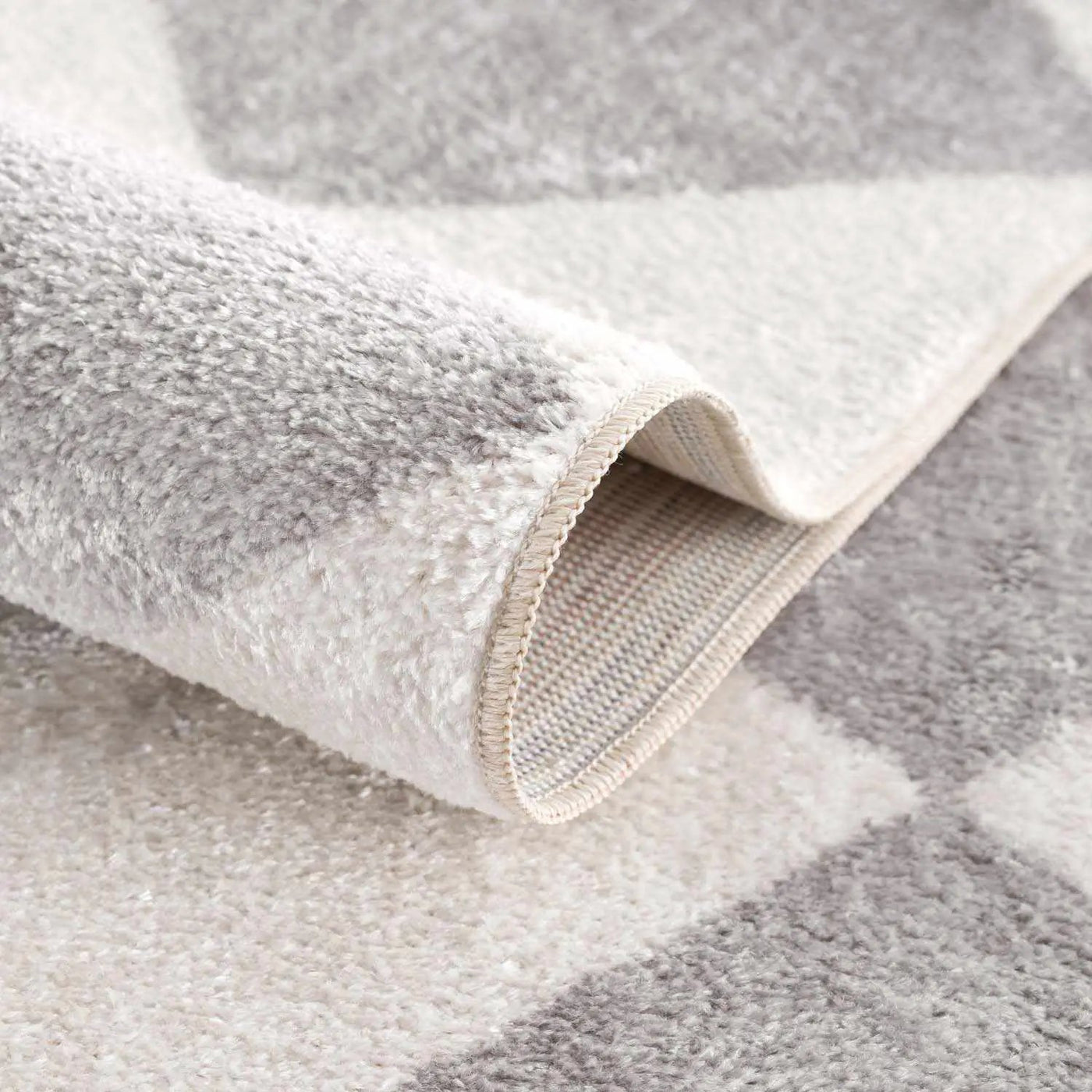 Ulric Light Gray Diamond Washable Area Rug by Boutique Rugs