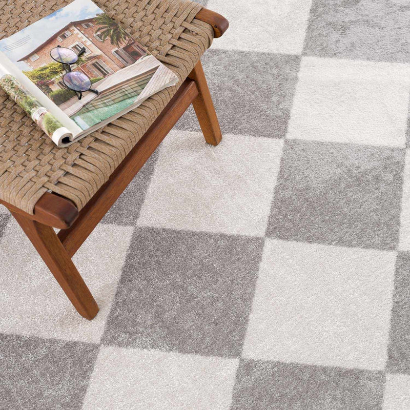 Ulric Light Gray Diamond Washable Area Rug by Boutique Rugs