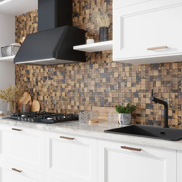 Bronze 12x12 Matte Square Metal Mosaic Tile (5 pack, 4.75 sq ft/case), photo 2 of 6