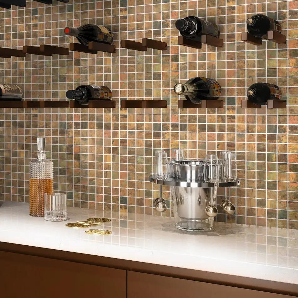 Bronze 12x12 Matte Square Metal Mosaic Tile (5 pack, 4.75 sq ft/case) by Apollo Tile