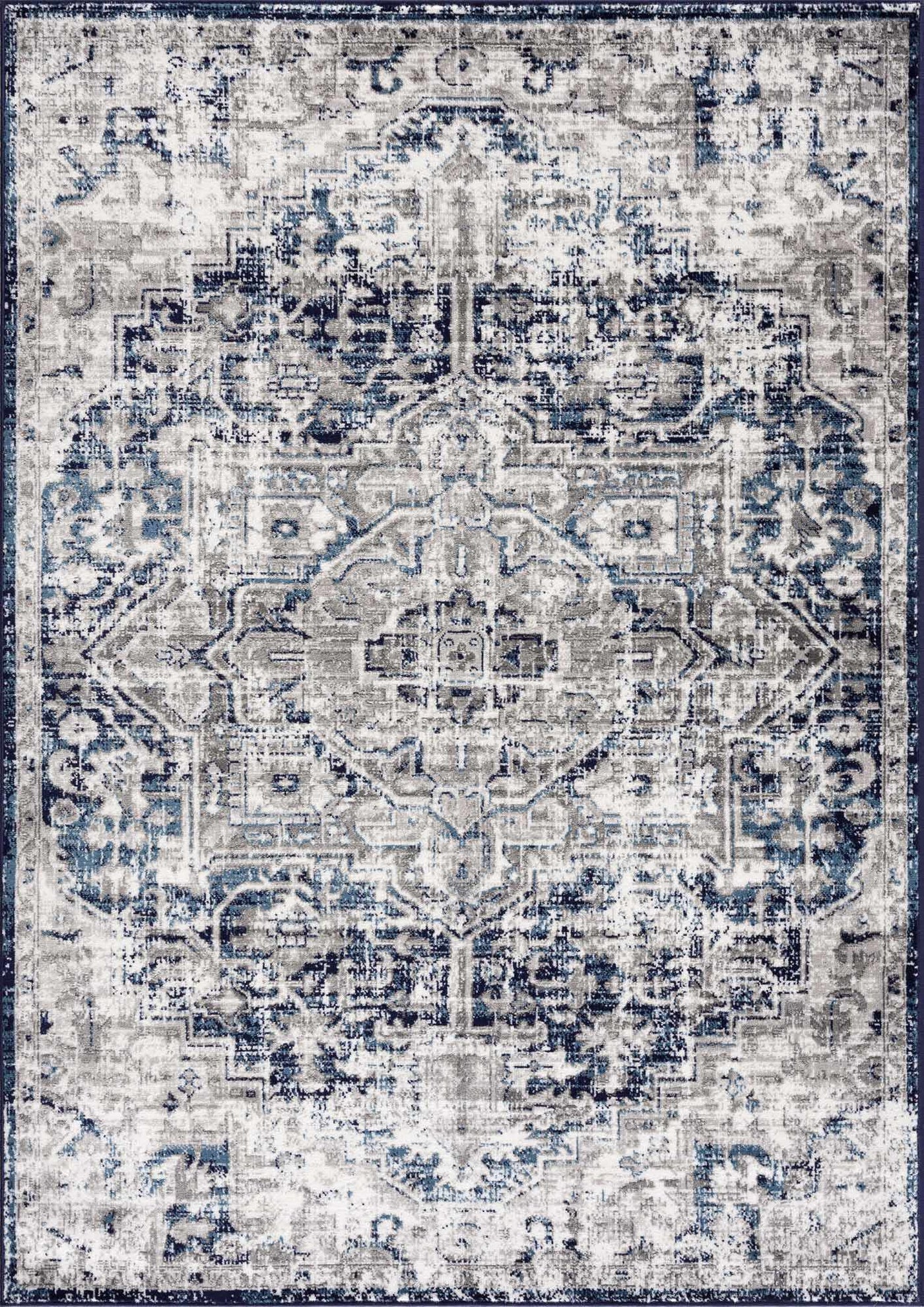 Buenaventura Navy Area Rug - Clearance by Boutique Rugs