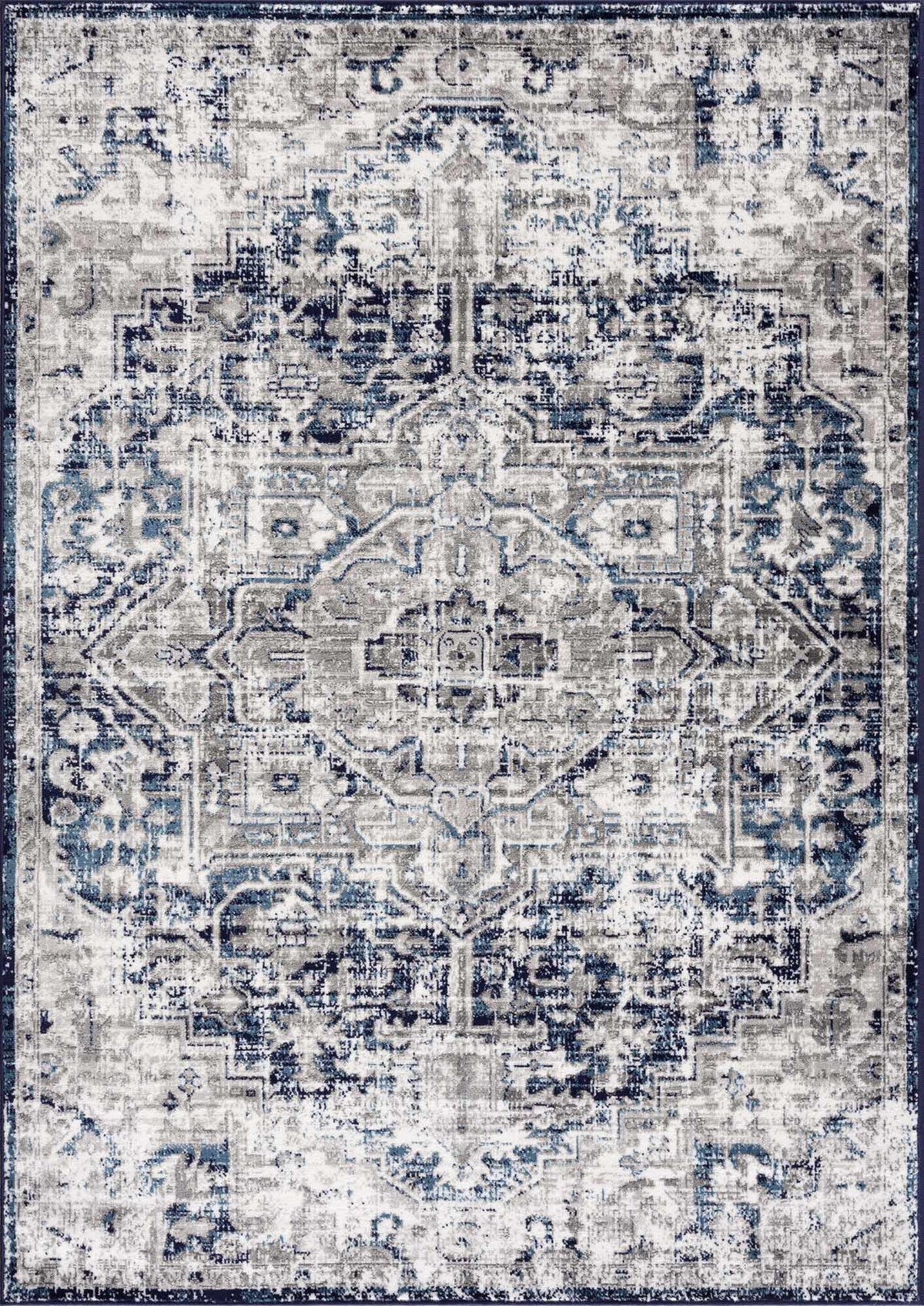Buenaventura Navy Area Rug by Hauteloom