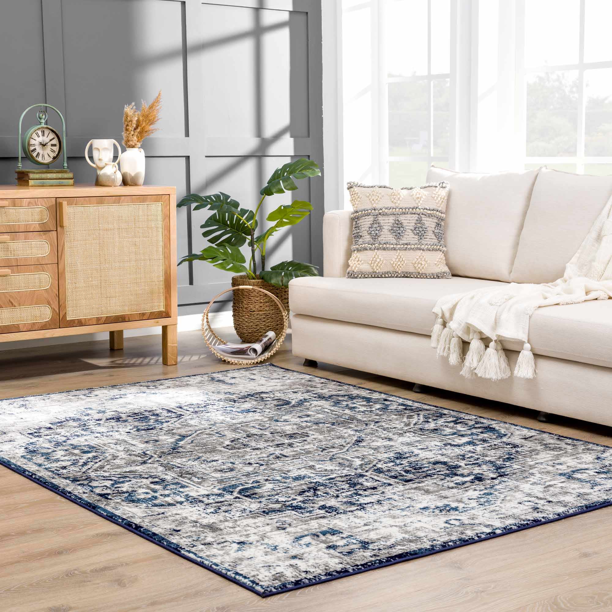Buenaventura Navy Area Rug - Clearance by Boutique Rugs
