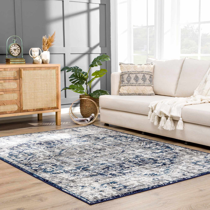 Buenaventura Navy Area Rug - Clearance by Boutique Rugs