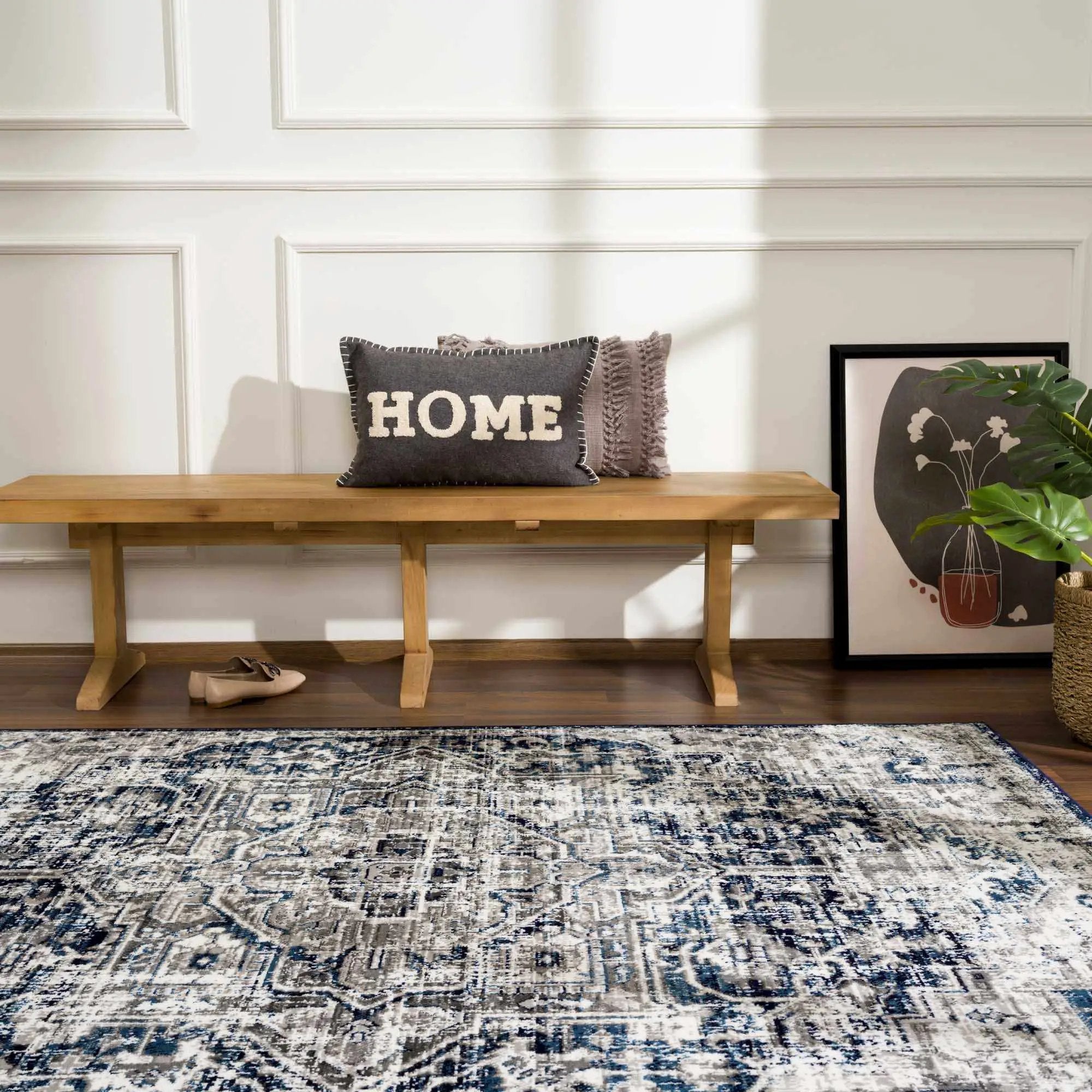 Buenaventura Navy Area Rug by Hauteloom