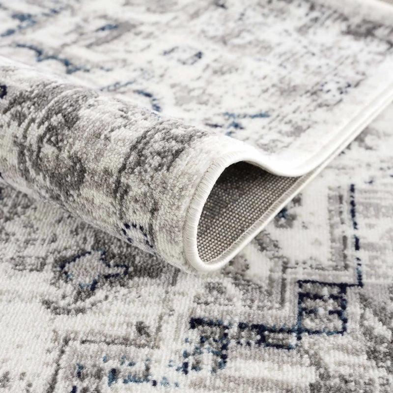 Buenaventura Cream & Navy Area Rug - Clearance by Boutique Rugs