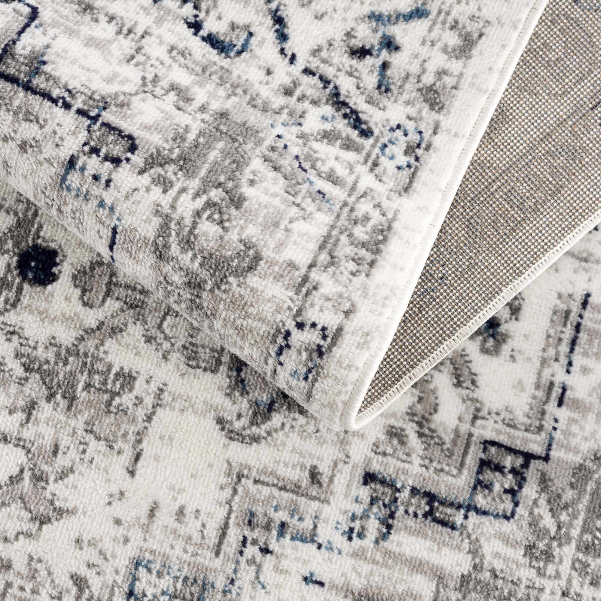 Buenaventura Cream & Navy Area Rug - Clearance by Boutique Rugs