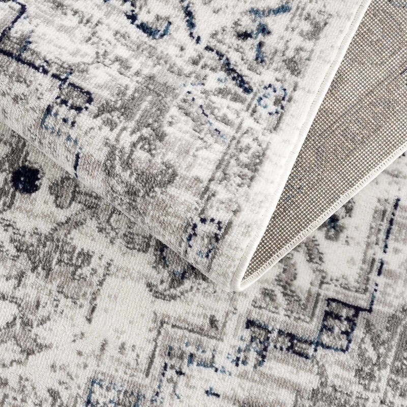 Buenaventura Cream & Navy Area Rug by Hauteloom