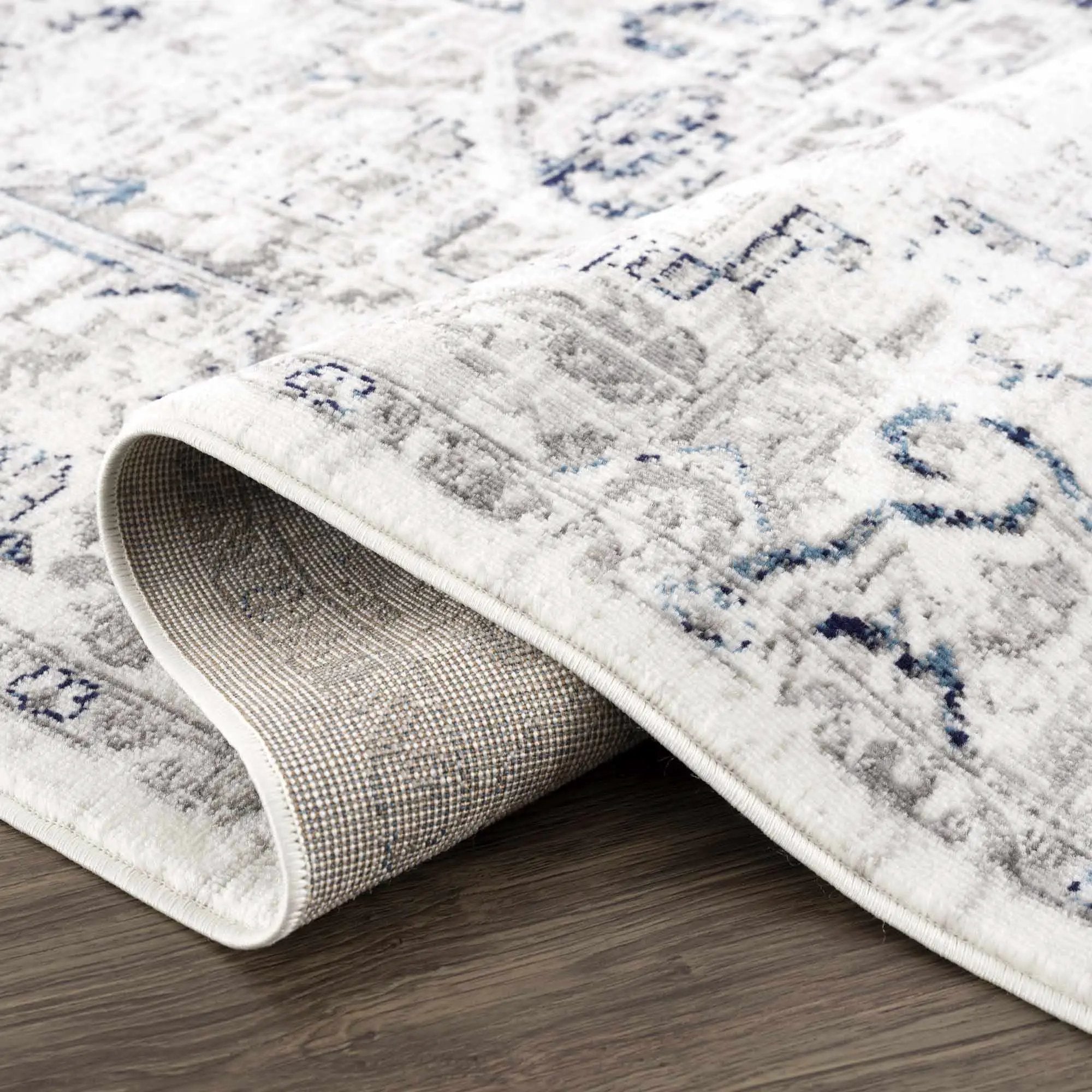 Buenaventura Cream & Navy Area Rug - Clearance by Boutique Rugs