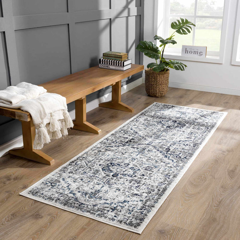 Buenaventura Cream & Navy Area Rug - Clearance by Boutique Rugs