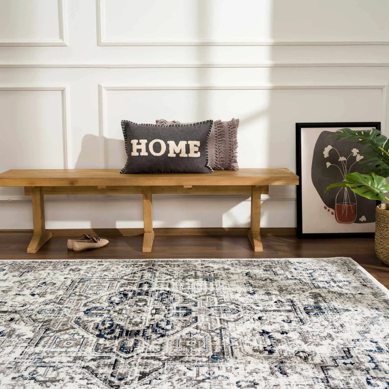 Buenaventura Cream & Navy Area Rug - Clearance by Boutique Rugs