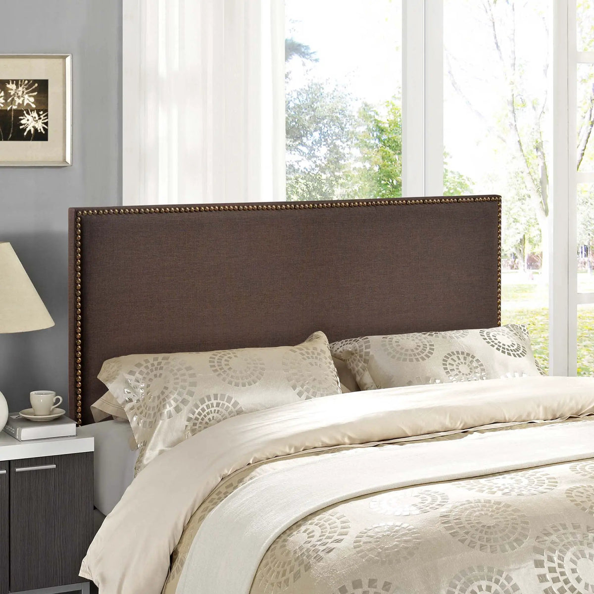 Region Nailhead Upholstered Queen Headboard by Modway by HouseOfZazla