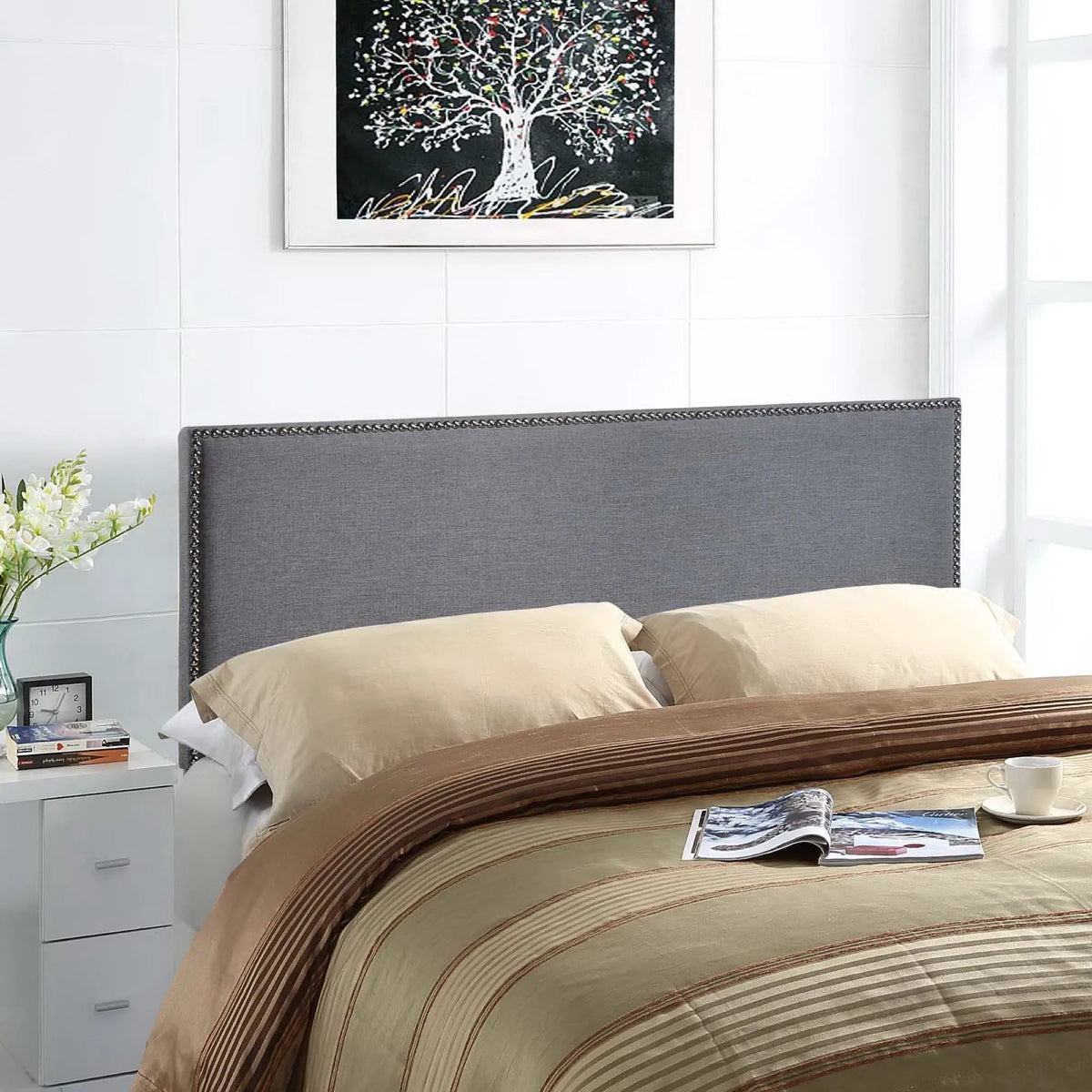Region Nailhead Upholstered Queen Headboard by Modway by HouseOfZazla