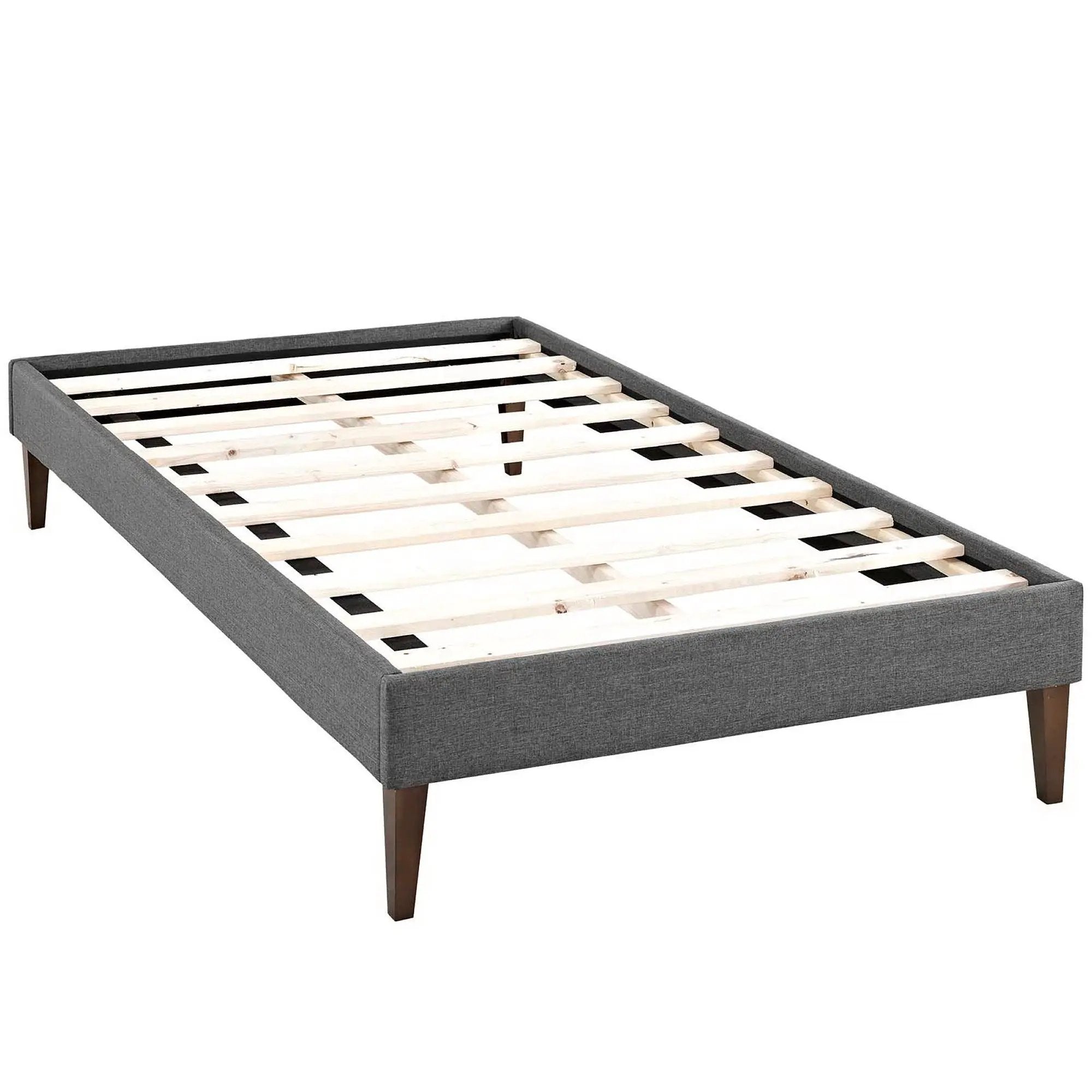 Sharon Fabric Twin Bed Frame with Squared Tapered Legs by Modway by HouseOfZazla