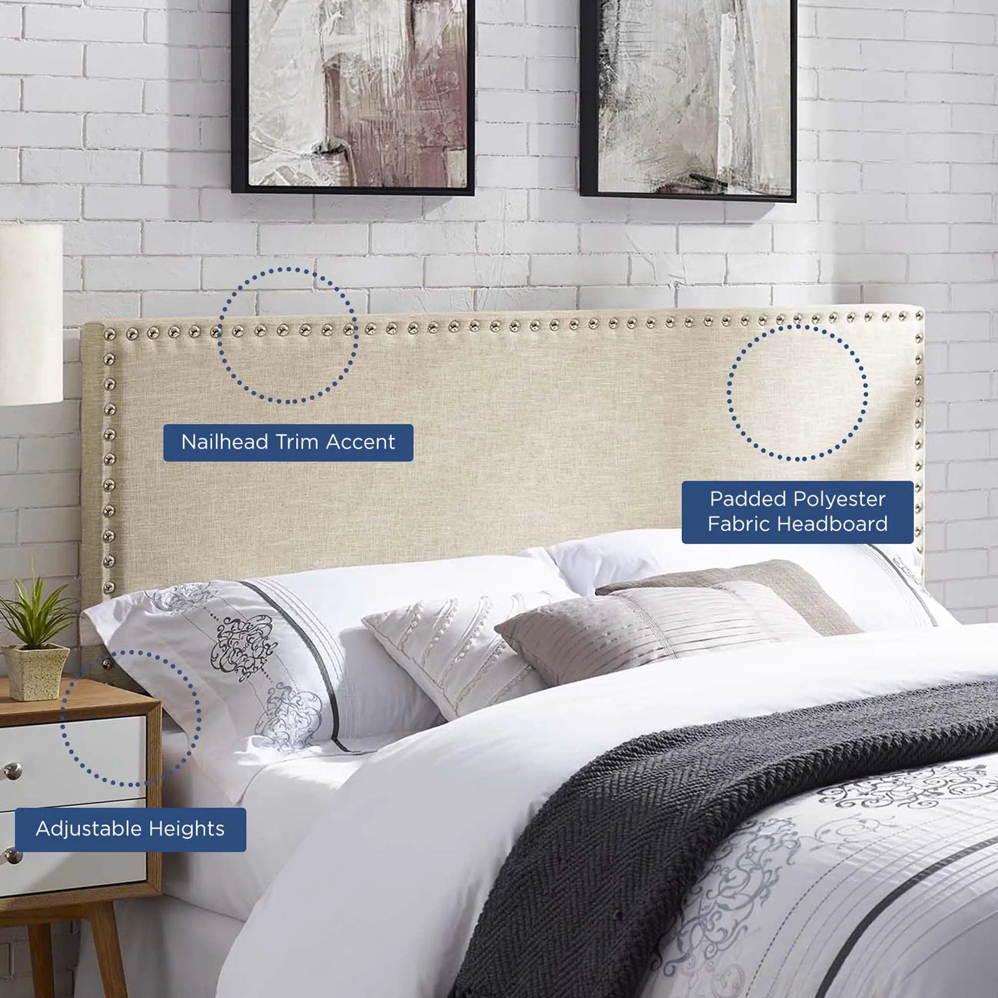 Phoebe Upholstered Fabric Queen Headboard by Modway by HouseOfZazla
