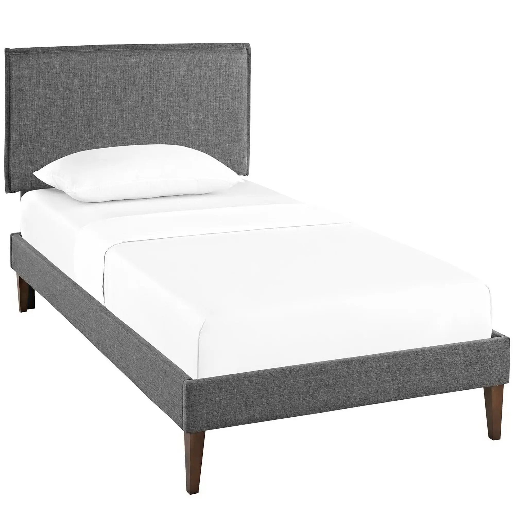 Camille Fabric Twin Platform Bed with Squared Tapered Legs by Modway by HouseOfZazla