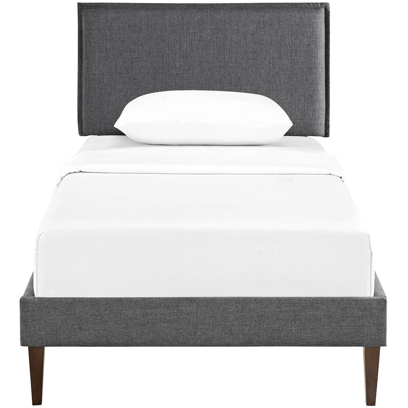 Camille Fabric Twin Platform Bed with Squared Tapered Legs by Modway by HouseOfZazla