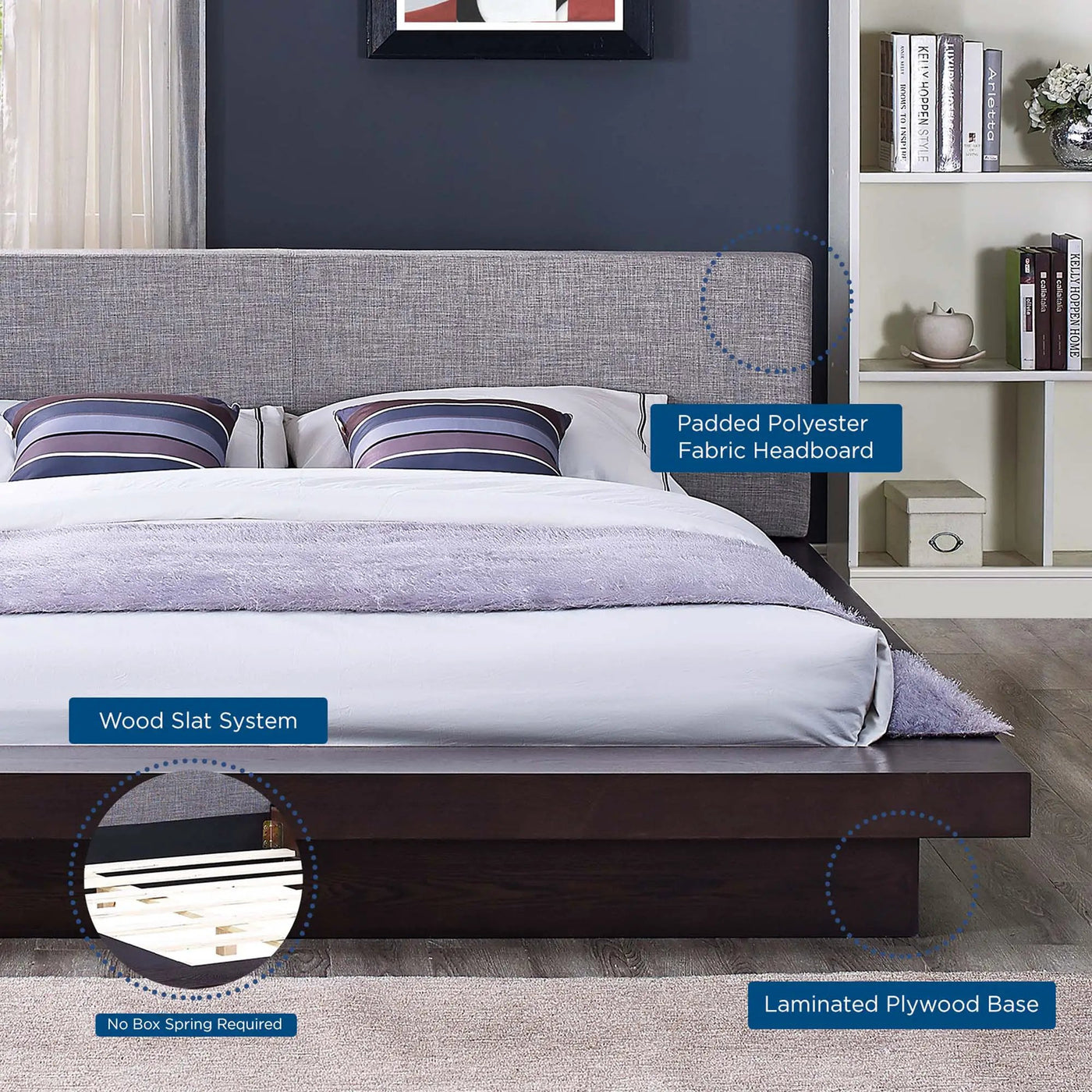 Freja Fabric Queen Platform Bed by Modway by HouseOfZazla