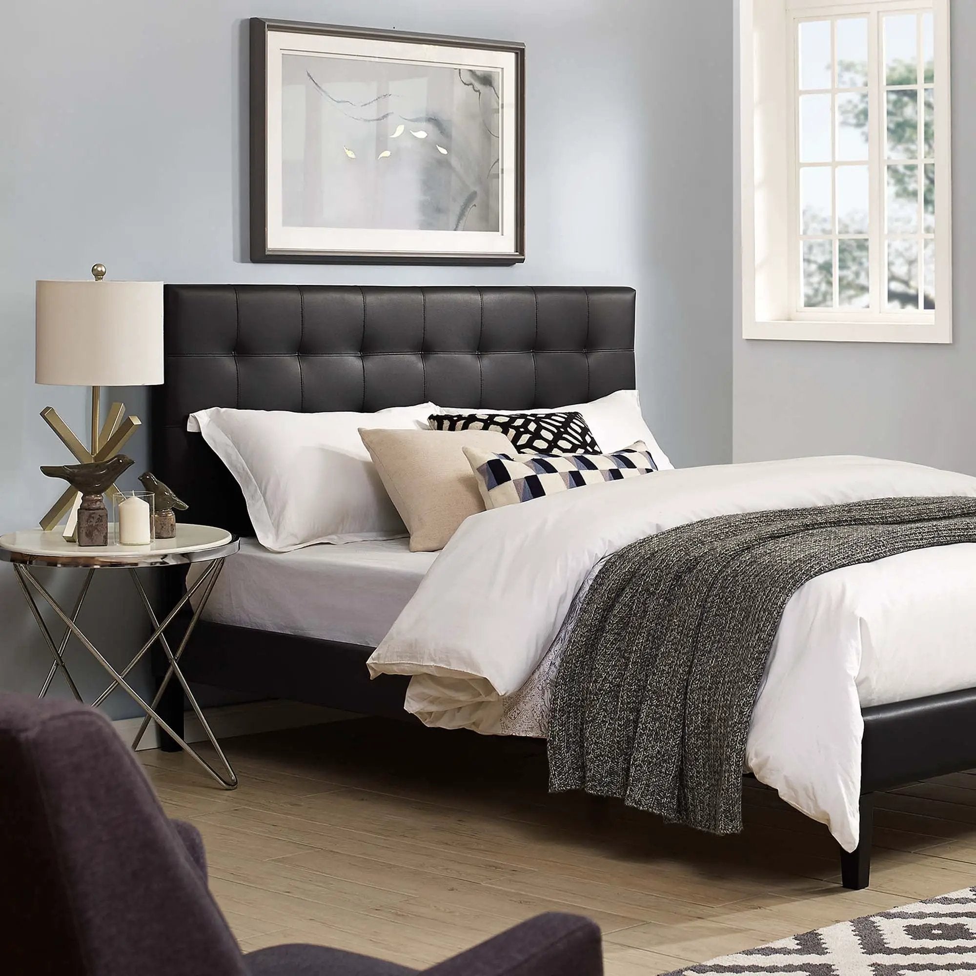 Paisley Tufted Upholstered Faux Leather Full/Queen Headboard by Modway by HouseOfZazla