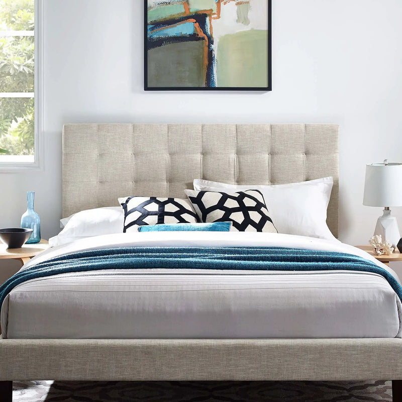 Paisley Tufted Upholstered Linen King and California King Headboard by HouseOfZazla