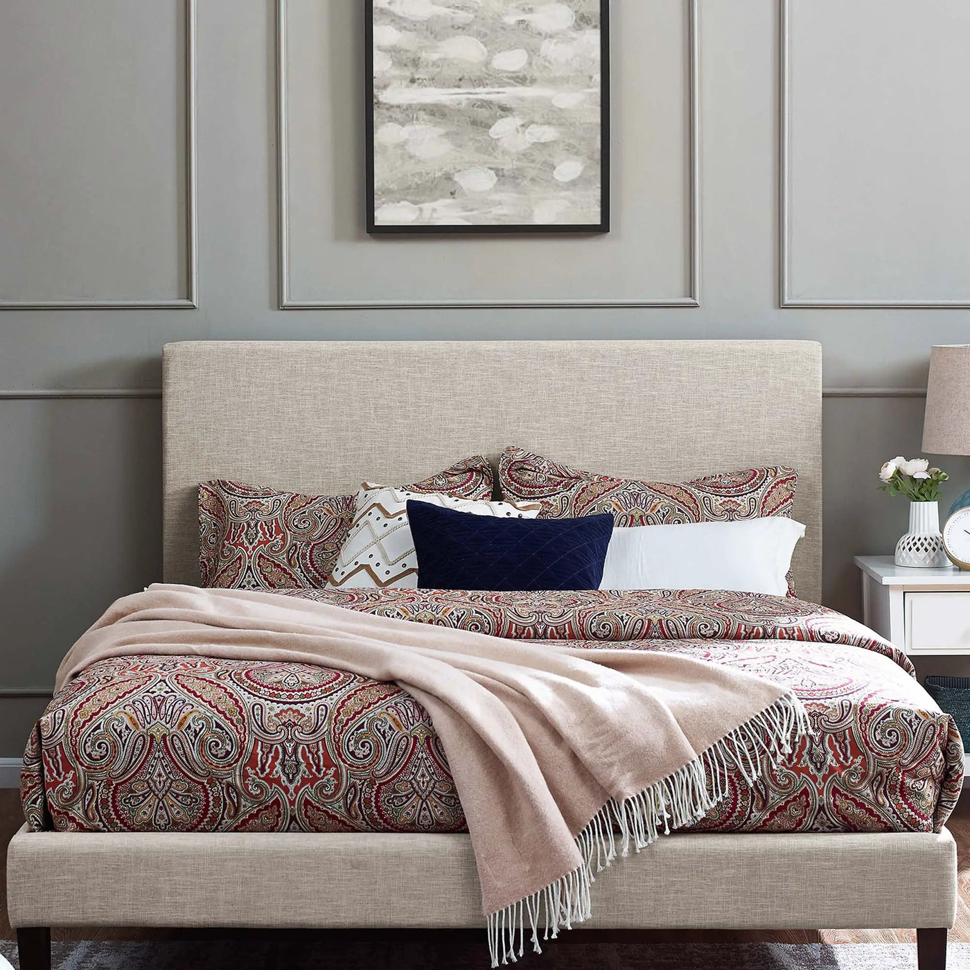 Taylor Upholstered Linen Fabric Full / Queen Headboard by Modway by HouseOfZazla