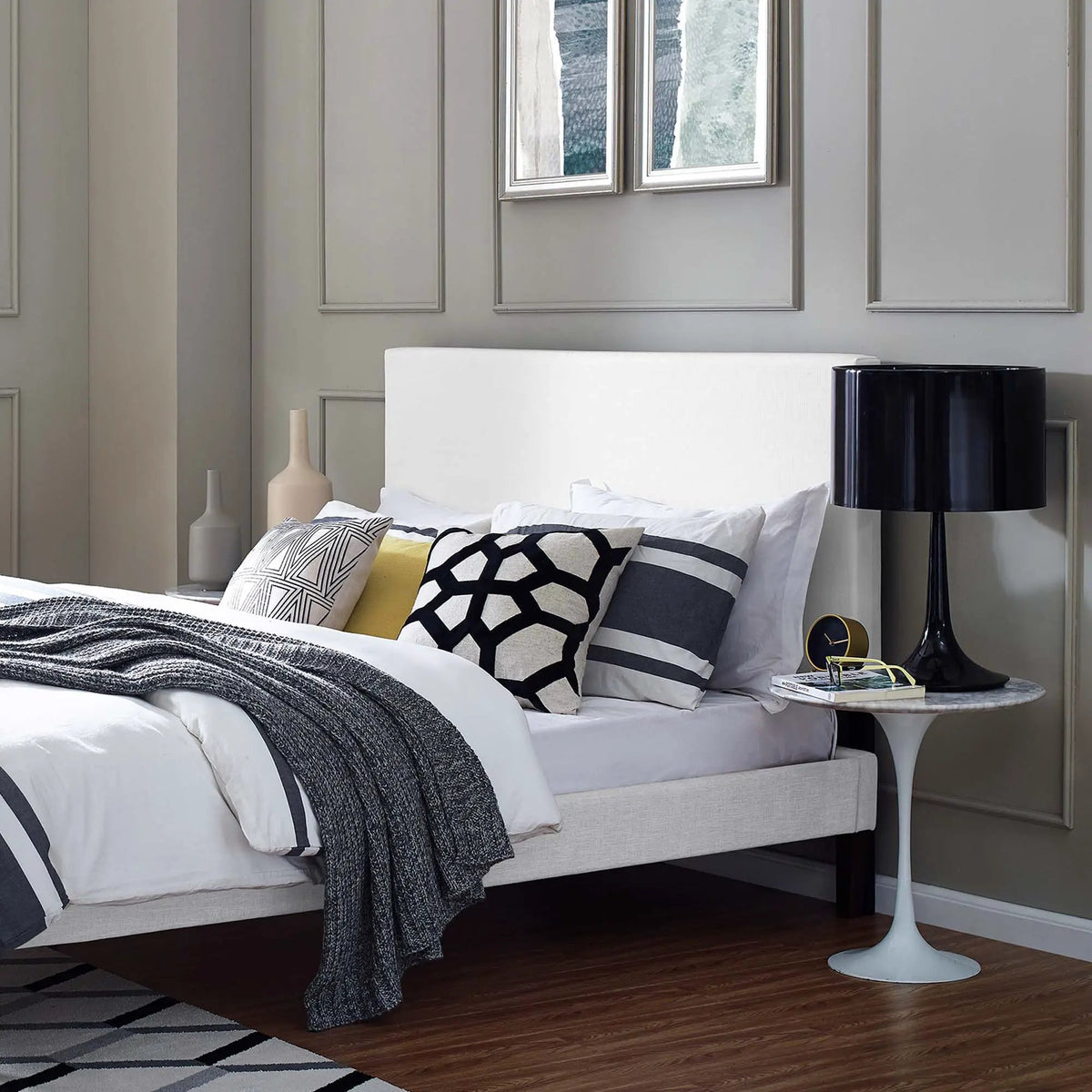 Taylor Upholstered Linen Fabric King and California King Headboard by Modway by HouseOfZazla
