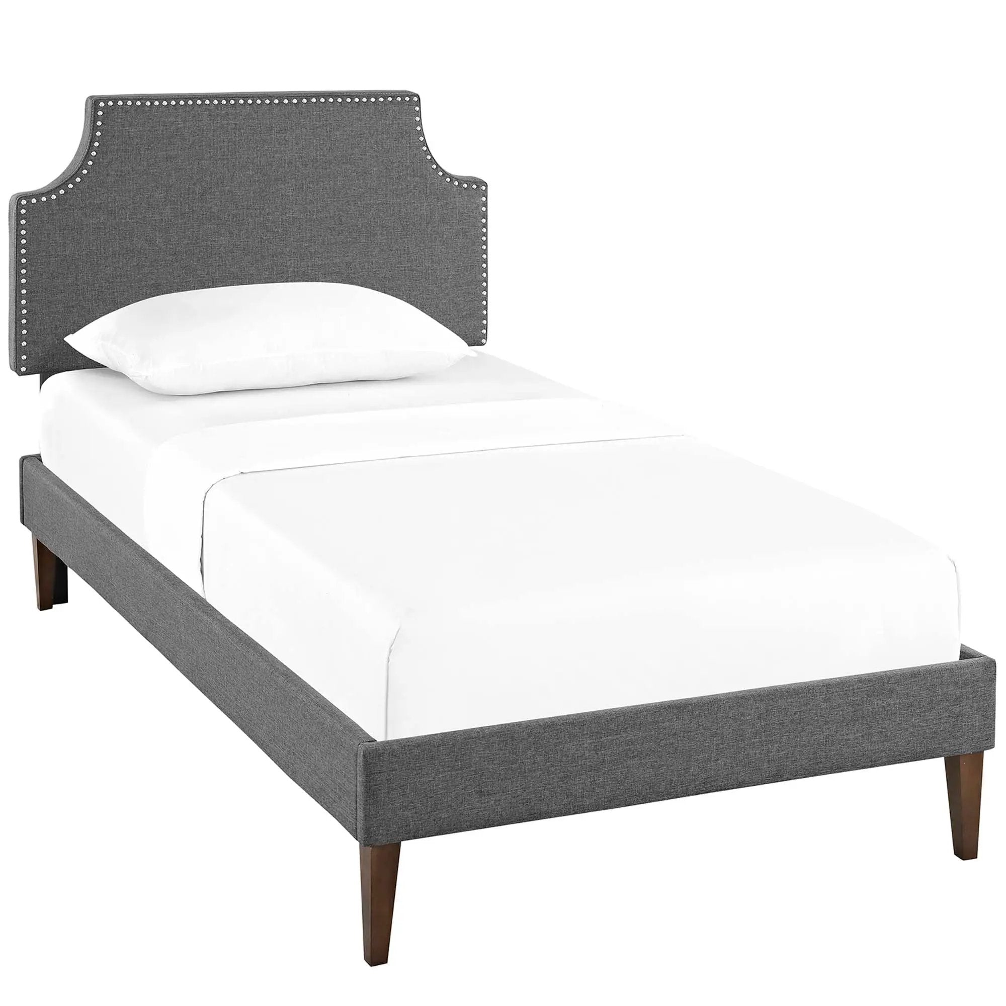 Corene Fabric Twin Platform Bed with Squared Tapered Legs by Modway by HouseOfZazla