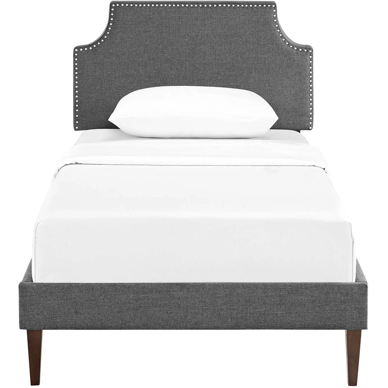 Corene Fabric Twin Platform Bed with Squared Tapered Legs by Modway by HouseOfZazla