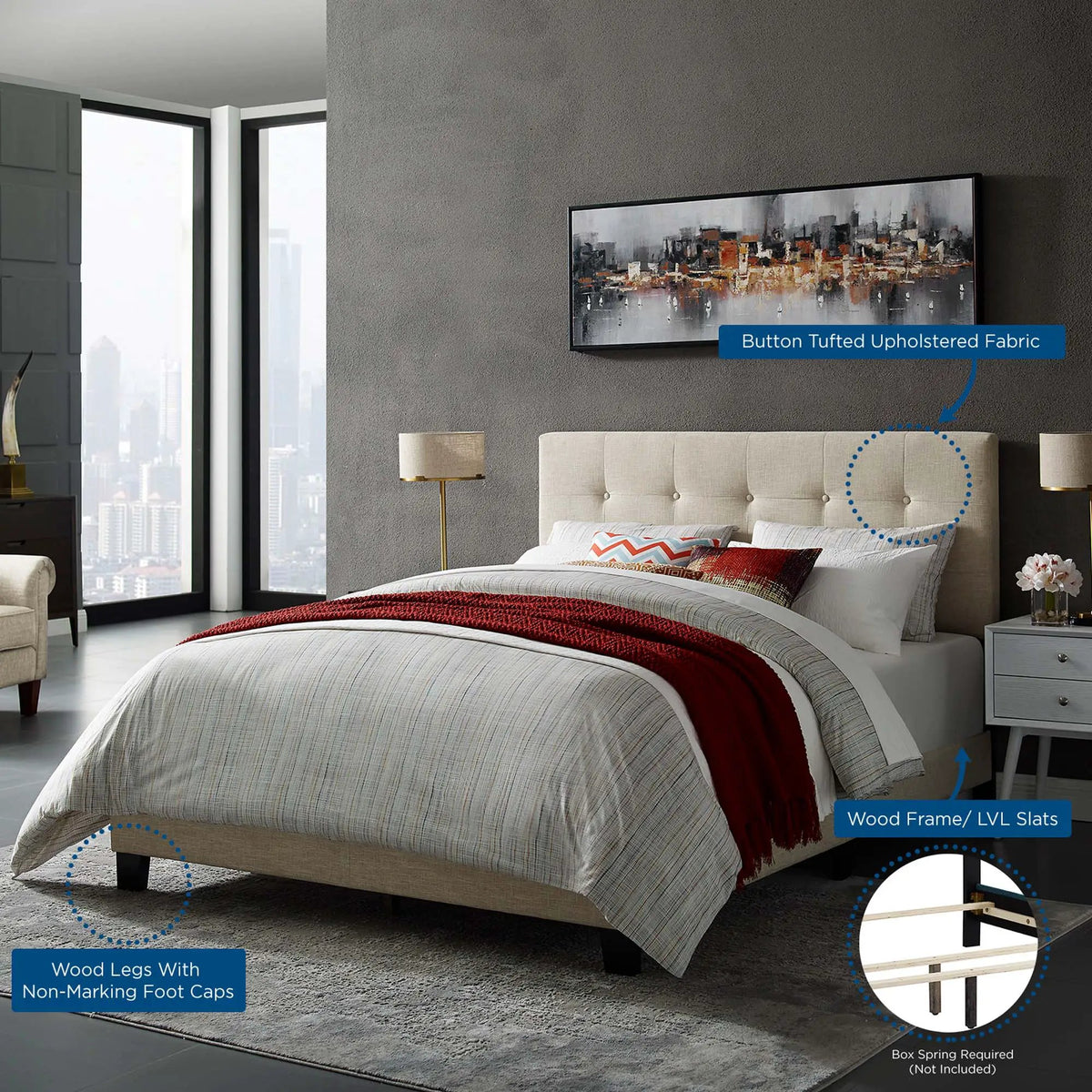 Amira Upholstered Fabric Full Bed by Modway by HouseOfZazla