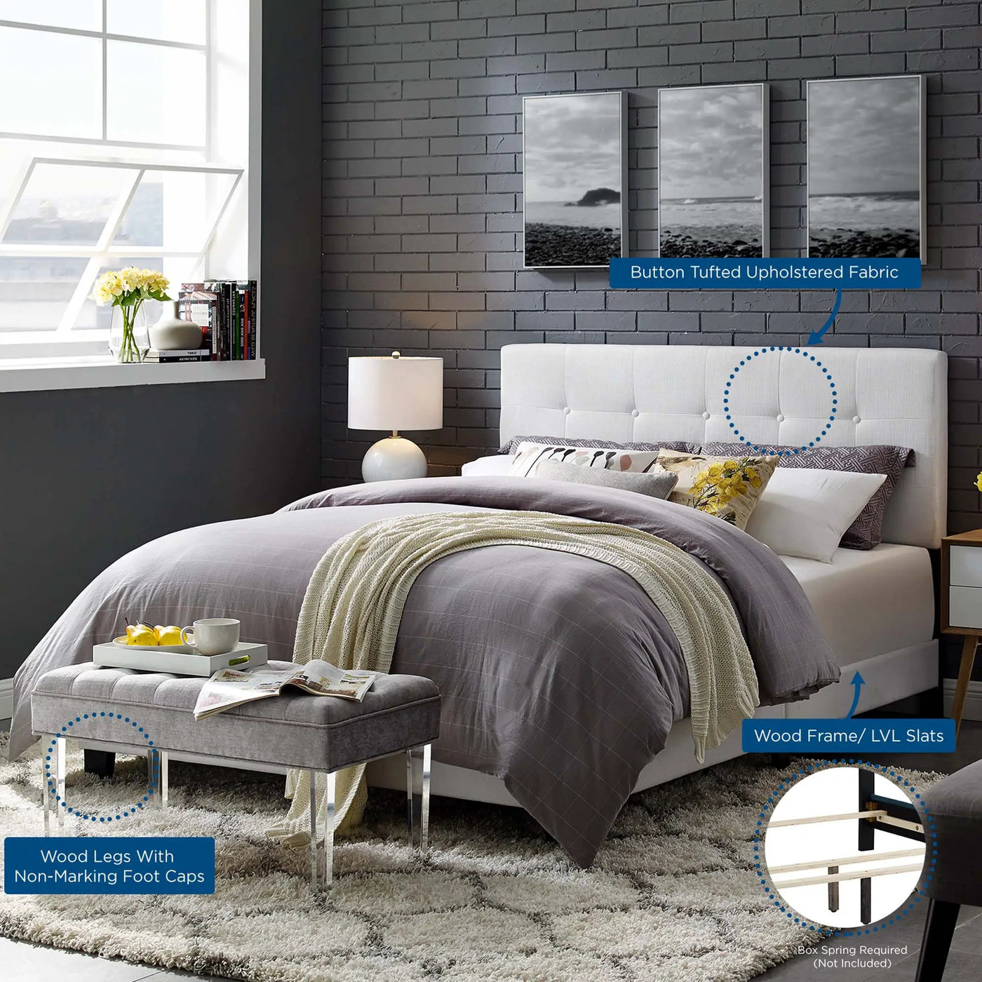 Amira Upholstered Fabric Full Bed by Modway by HouseOfZazla