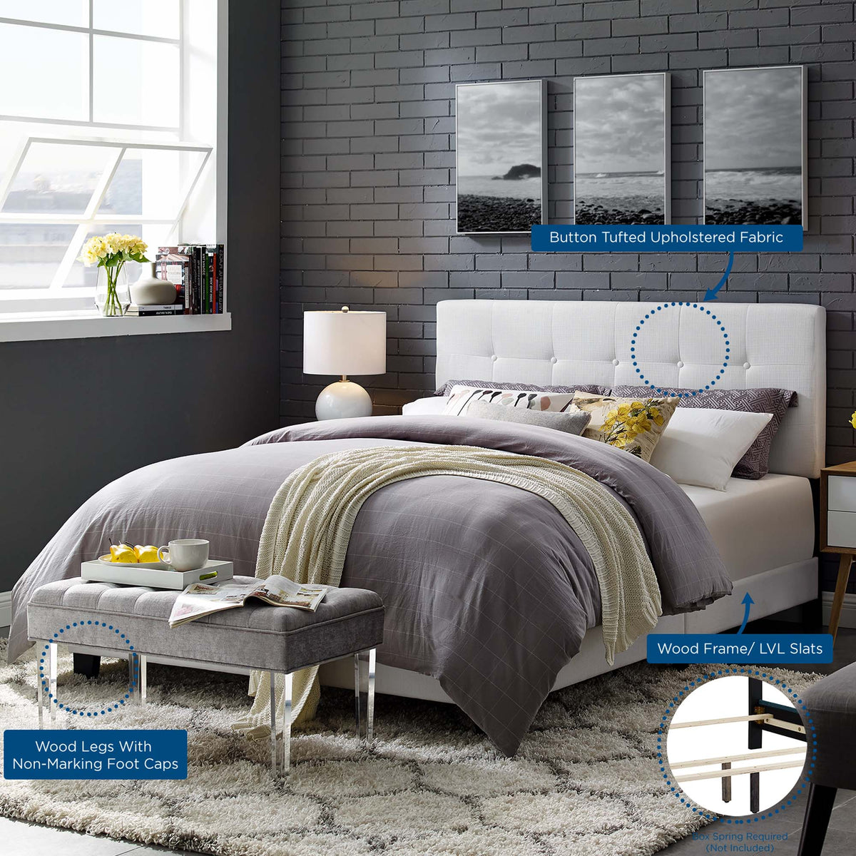 Amira Upholstered Fabric Bed by Modway, photo 14 of 21