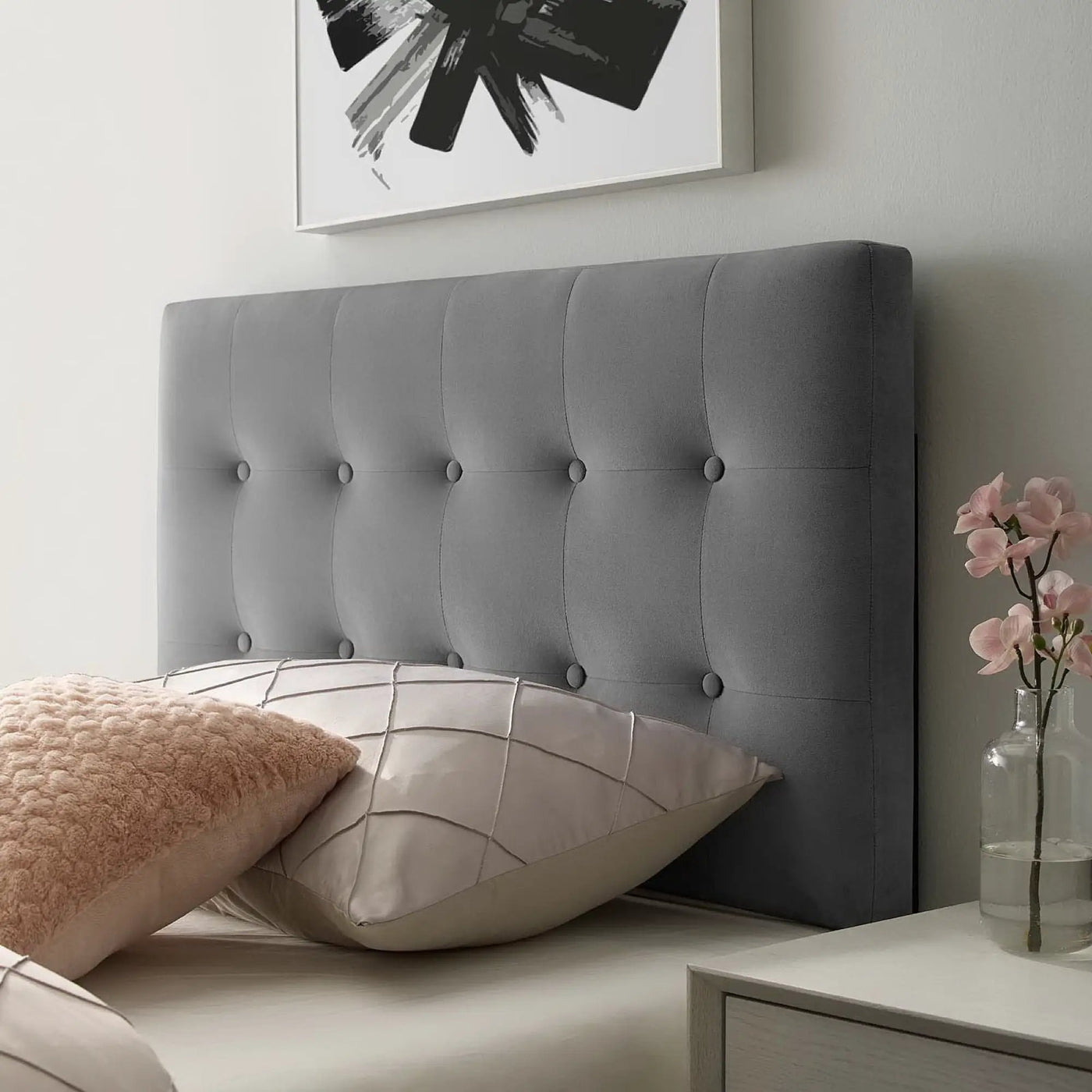 Emily Biscuit Tufted Performance Velvet Twin Headboard by HouseOfZazla