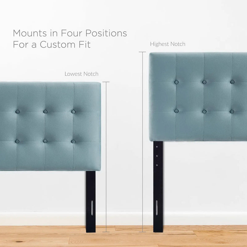 Emily Biscuit Tufted Performance Velvet Twin Headboard by HouseOfZazla
