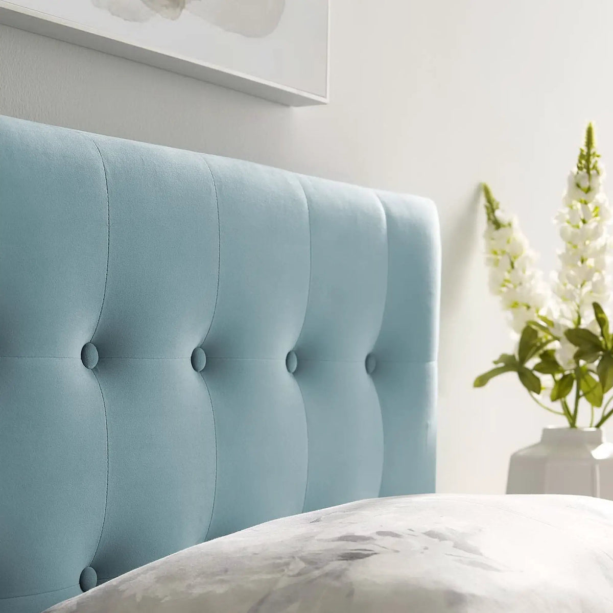 Emily Biscuit Tufted Performance Velvet Twin Headboard by HouseOfZazla