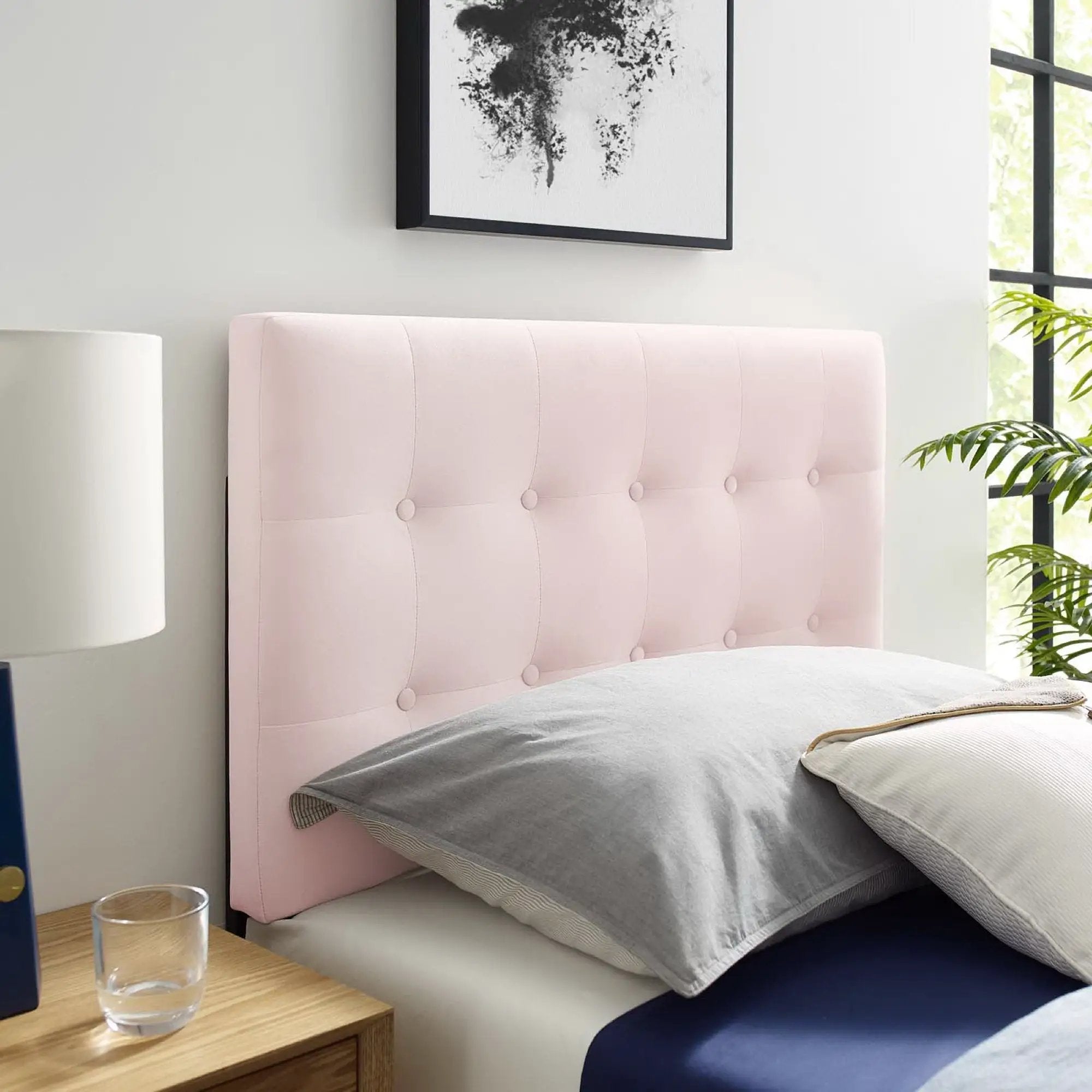 Emily Biscuit Tufted Performance Velvet Twin Headboard by HouseOfZazla