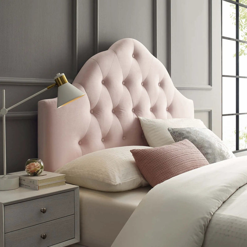 Sovereign Diamond Tufted Performance Velvet Queen Headboard by HouseOfZazla