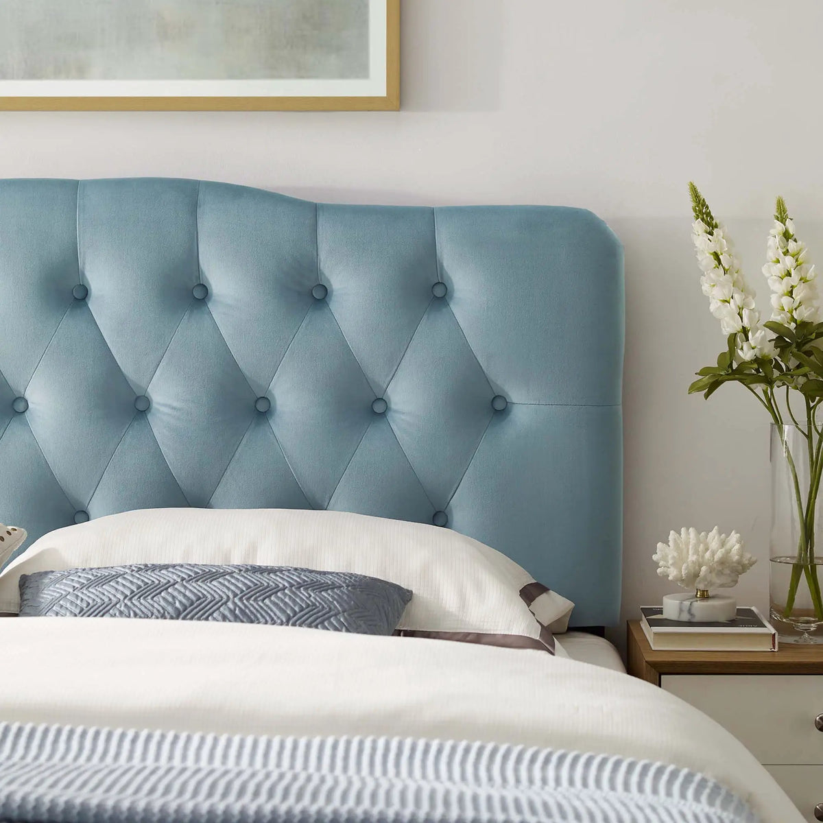 Annabel Diamond Tufted Performance Velvet Queen Headboard by HouseOfZazla