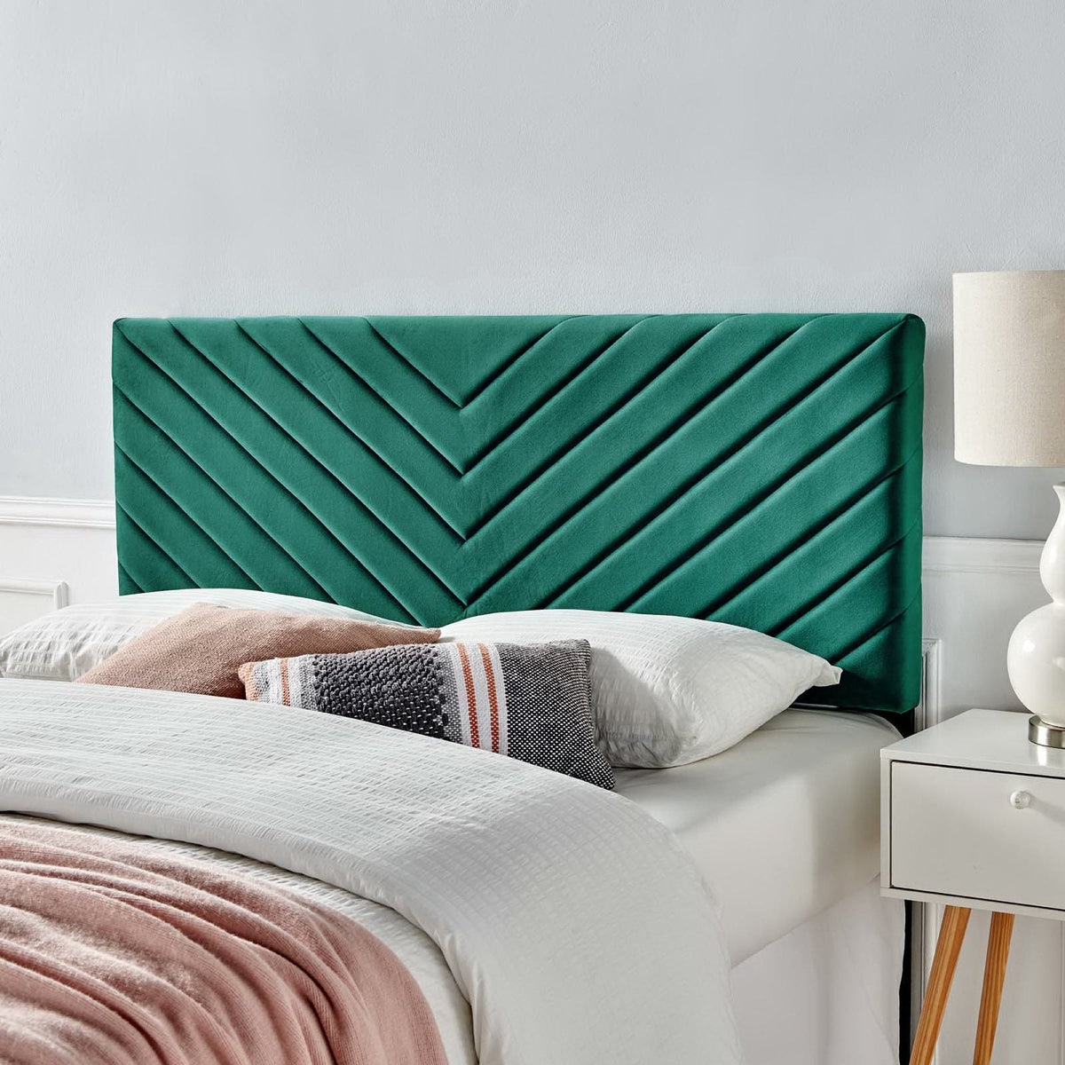 Alyson Angular Channel Tufted Performance Velvet Headboard by Modway, photo 20 of 44
