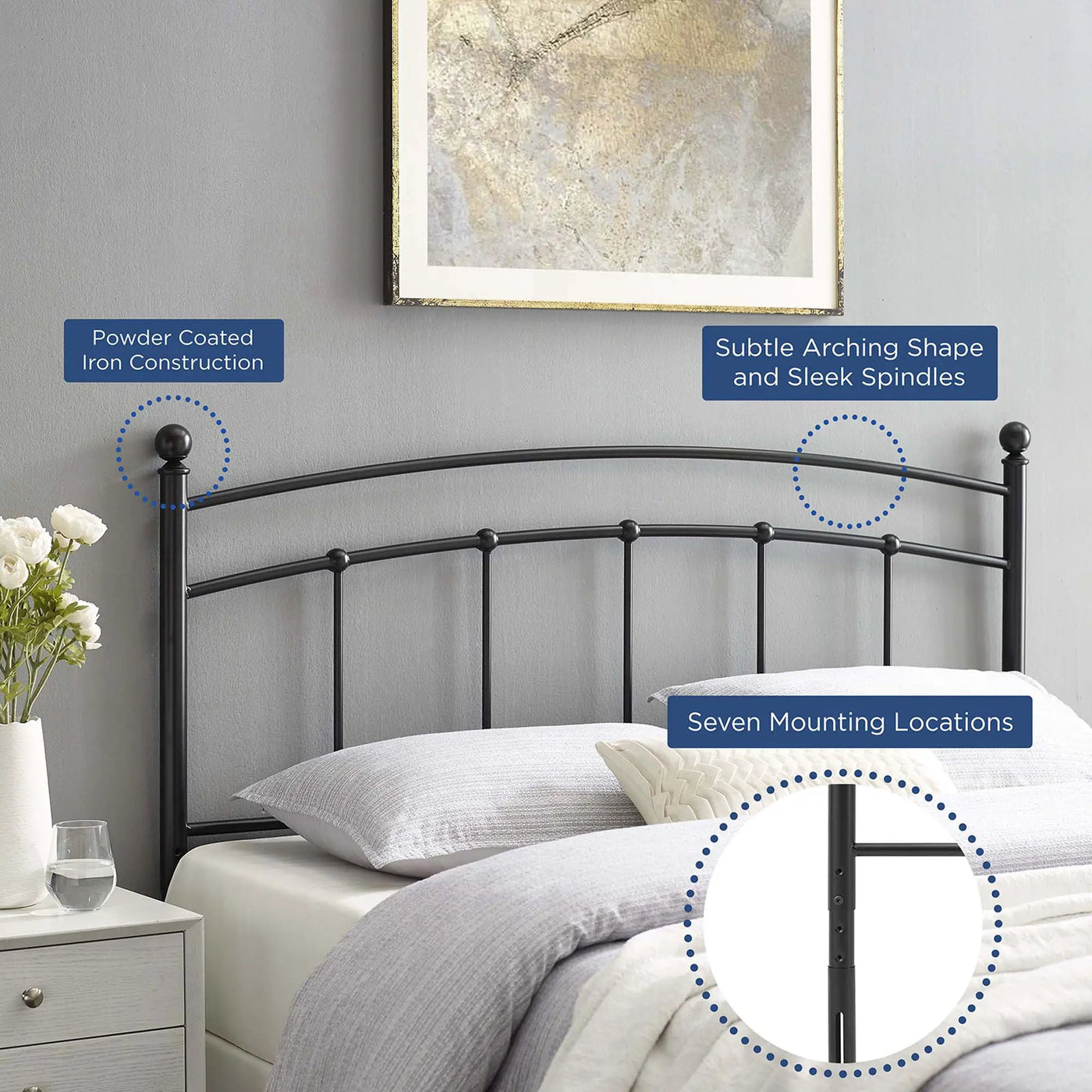 Abigail Metal Twin Headboard by Modway by HouseOfZazla