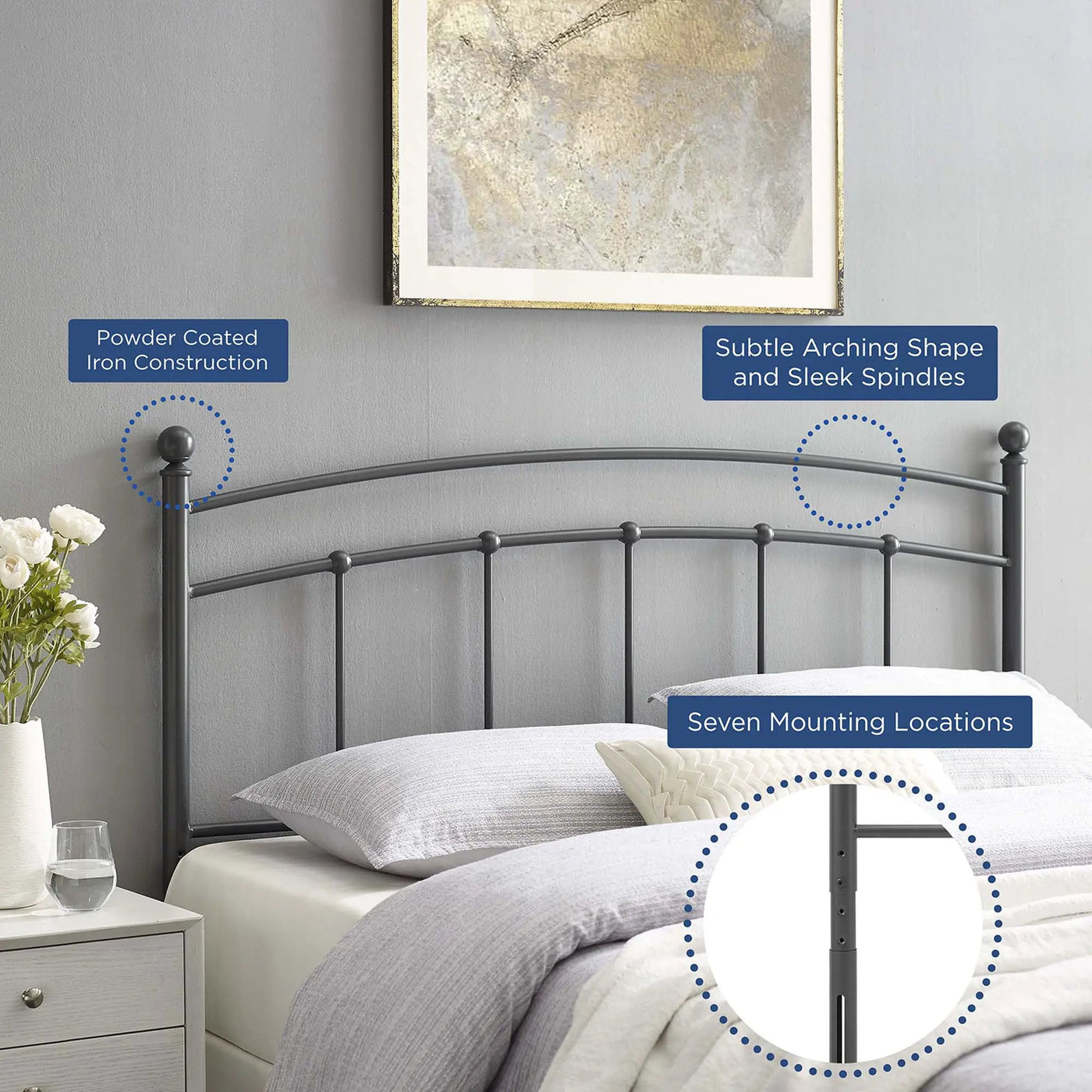 Abigail Metal Twin Headboard by Modway by HouseOfZazla