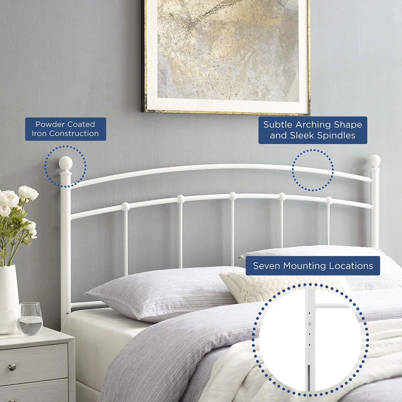 Abigail Metal Twin Headboard by Modway by HouseOfZazla