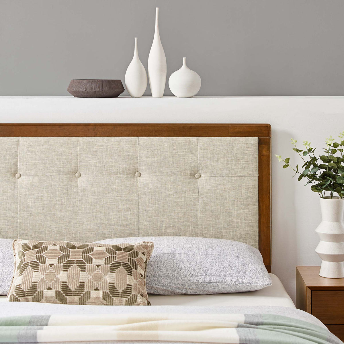 Draper Tufted Fabric and Wood Headboard by Modway, photo 16 of 42