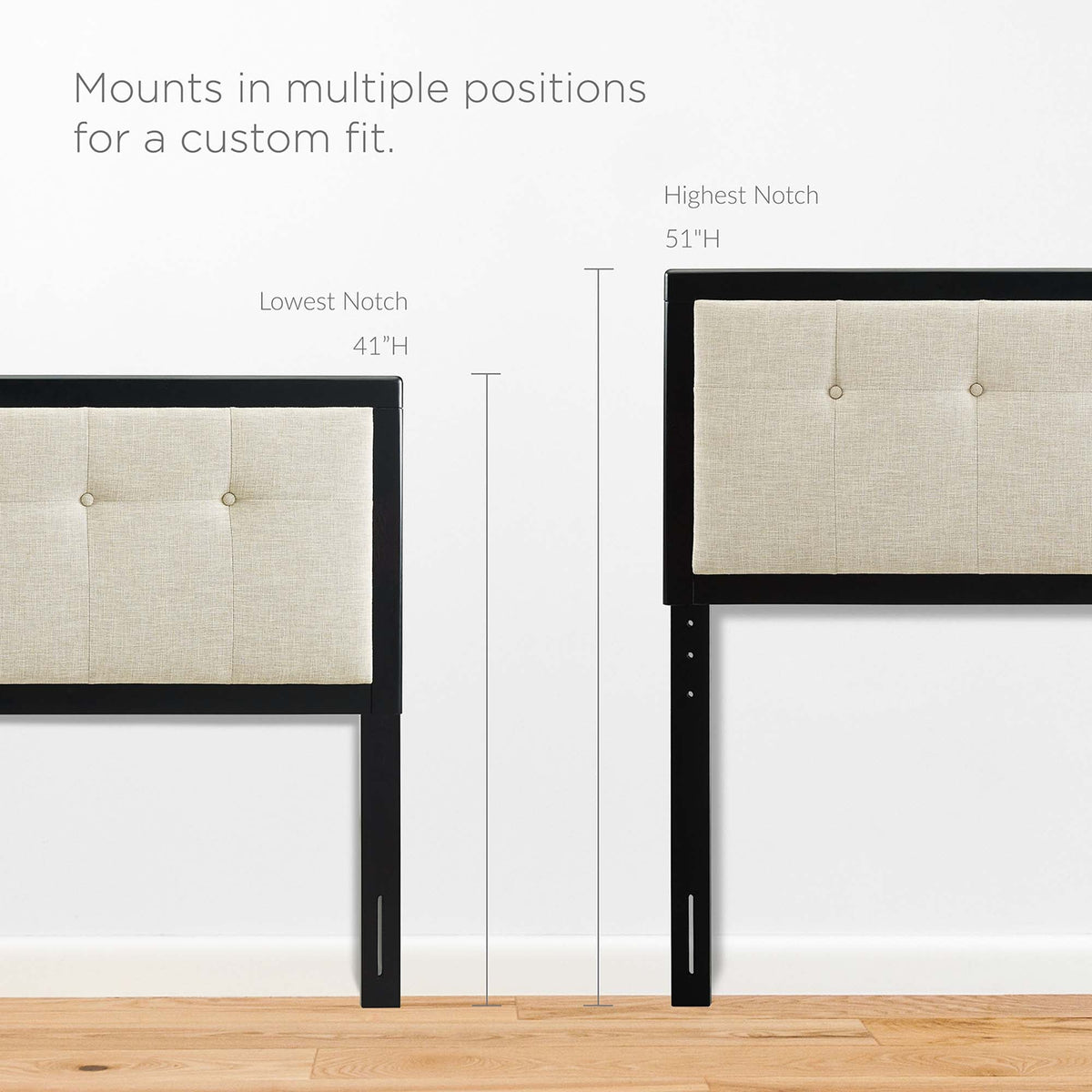 Draper Tufted Fabric and Wood Headboard by Modway, photo 30 of 42