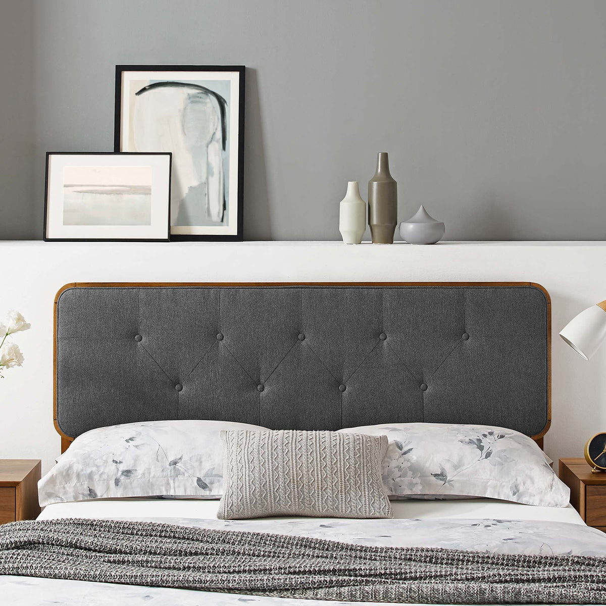Collins Tufted Fabric and Wood Headboard by Modway, photo 16 of 43