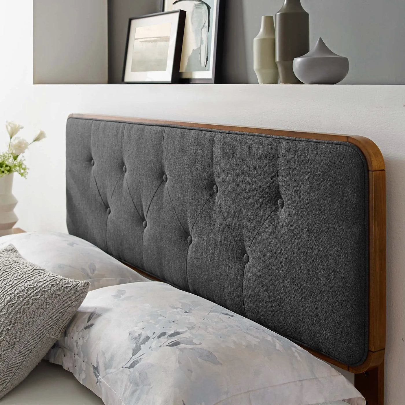 Collins Tufted Fabric and Wood Full Headboard by Modway by HouseOfZazla