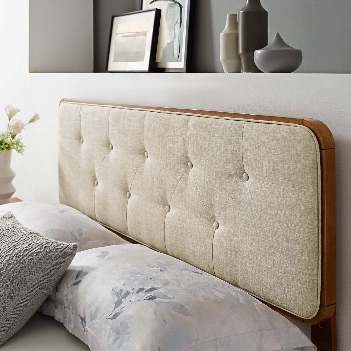 Collins Tufted Fabric and Wood Headboard by Modway, photo 33 of 43
