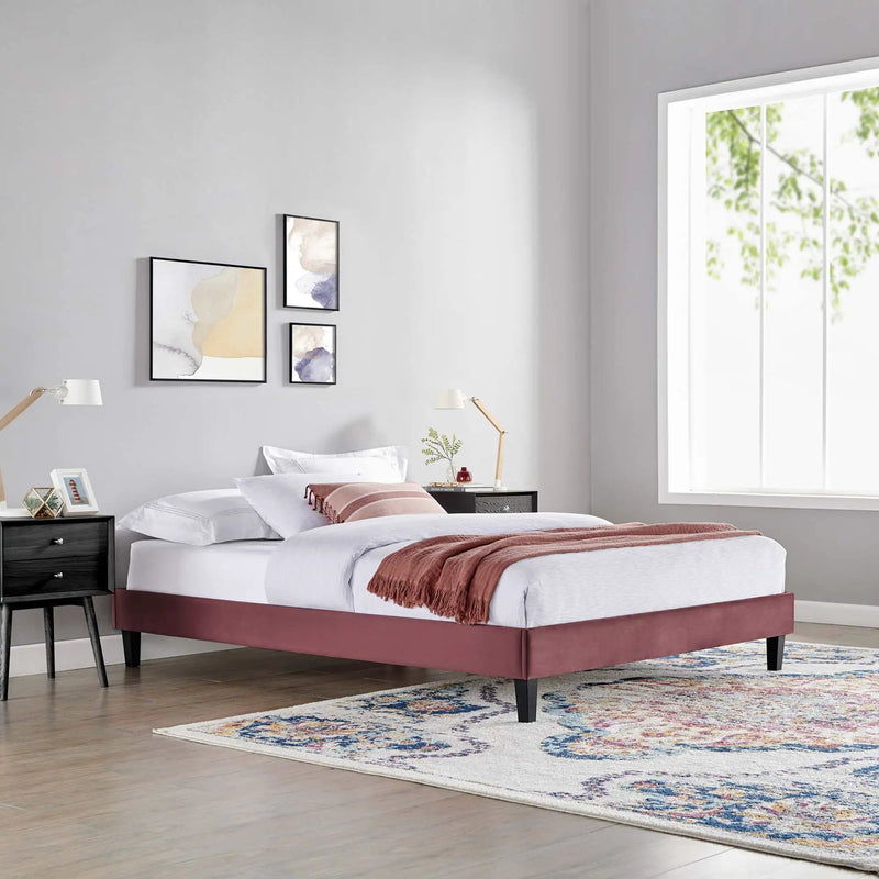 Reign Performance Velvet Twin Platform Bed Frame by Modway by HouseOfZazla