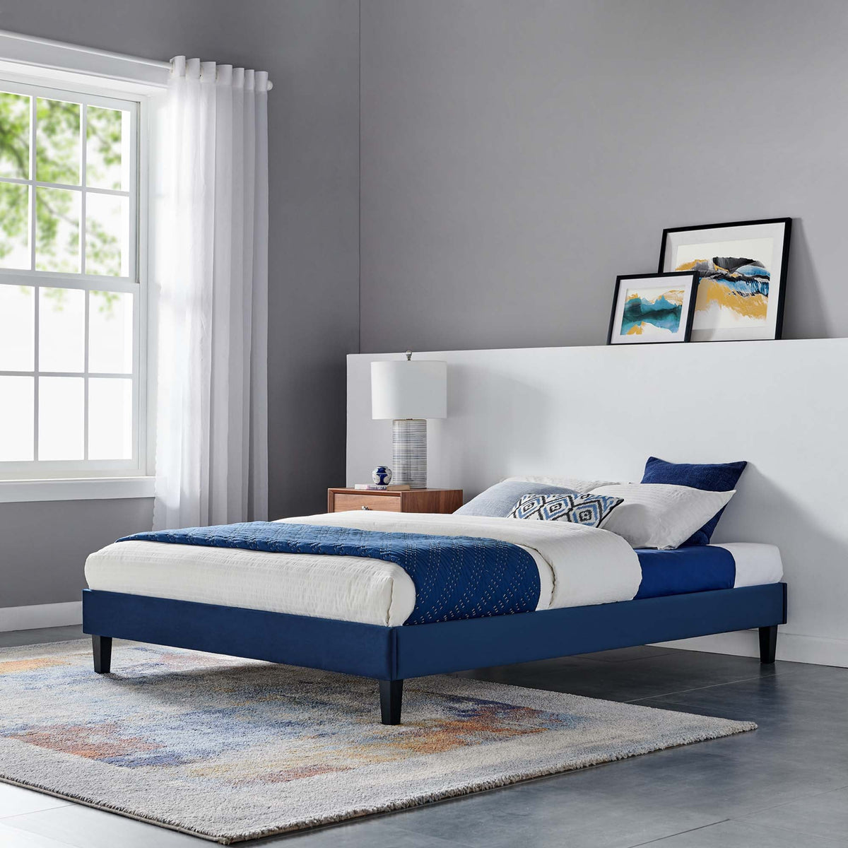 Reign Performance Velvet Platform Bed Frame by Modway, photo 9 of 44