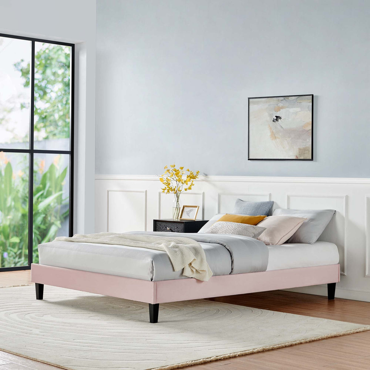Reign Performance Velvet Platform Bed Frame by Modway, photo 14 of 44